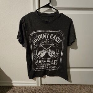 Johnny Cash Man In Black T Shirt Country Music Band Graphic Tee